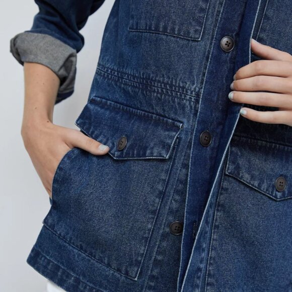 NWT Unpublished x Anthropologie Morgan Utility Denim Jacket, Size Medium - Picture 7 of 8